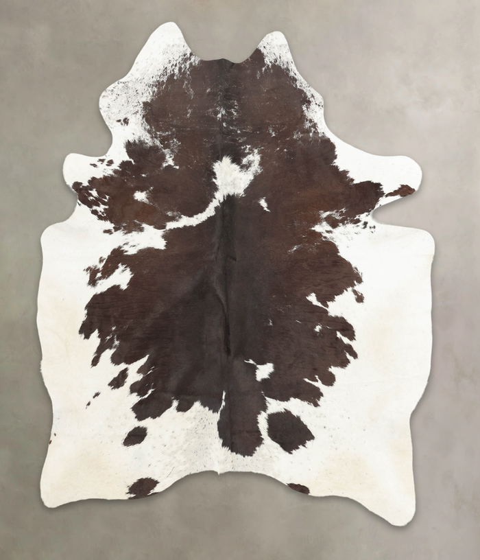 Chocolate and White Cowhide Rug #B2669