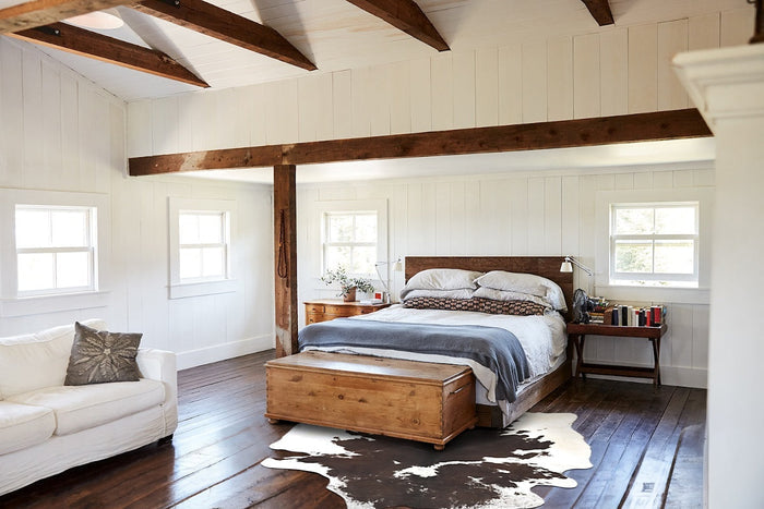Chocolate and White Cowhide Rug #B2669