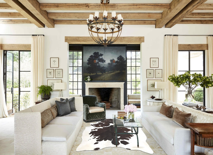 Chocolate and White Cowhide Rug #B2669