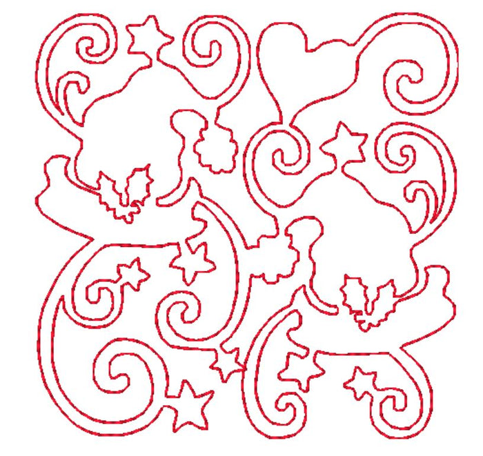 Christmas Lineart Blocks  [4x4] # 10684