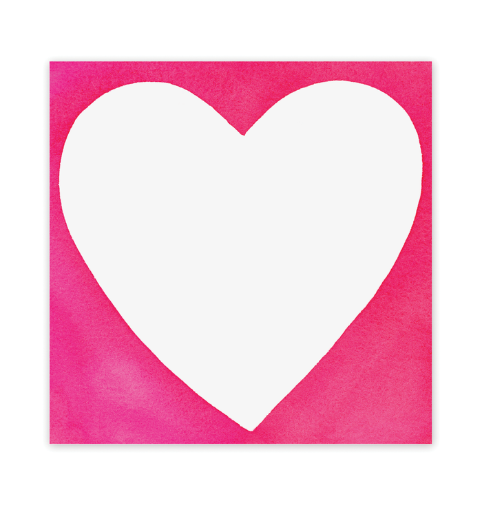 A long-lasting Chubby Heart Notepad by E. Frances on a white background with chunky notepads and pen and paper relationship.