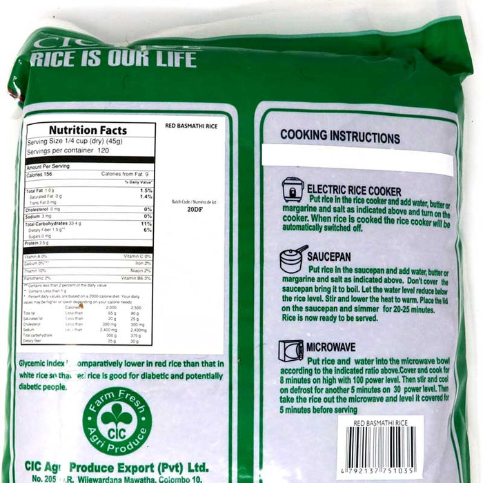 CIC Red Basmathi Rice Information