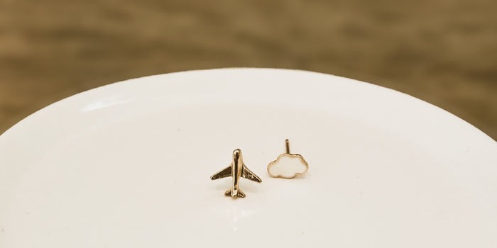 Adorable Cloud and Airplane Stud Earrings Rooted Home Goods