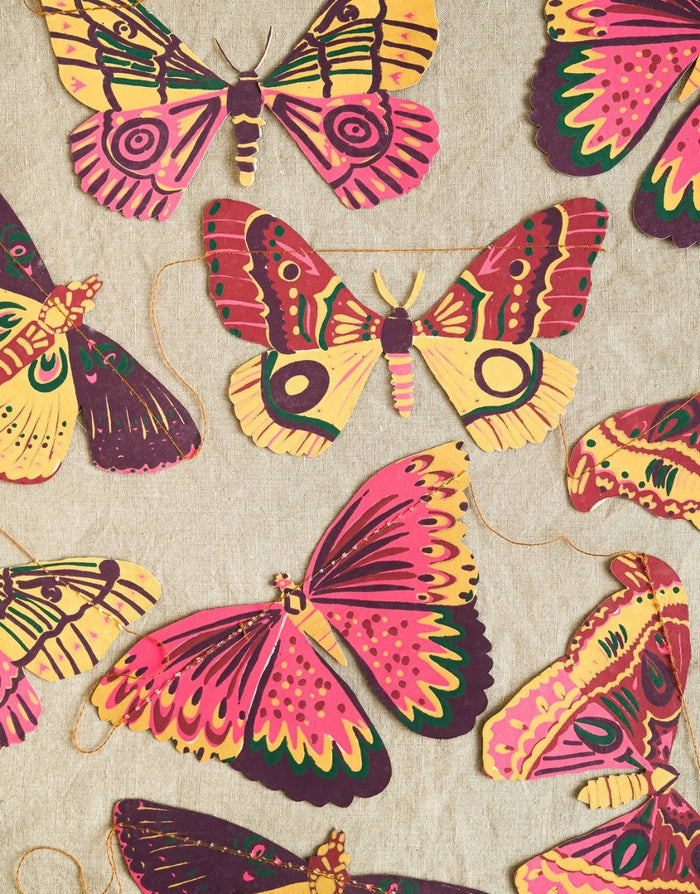 Colourful Butterflies Hand Printed Garland No.07,  East End Press