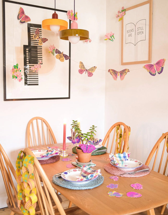 Colourful Butterflies Hand Printed Garland No.07,  East End Press