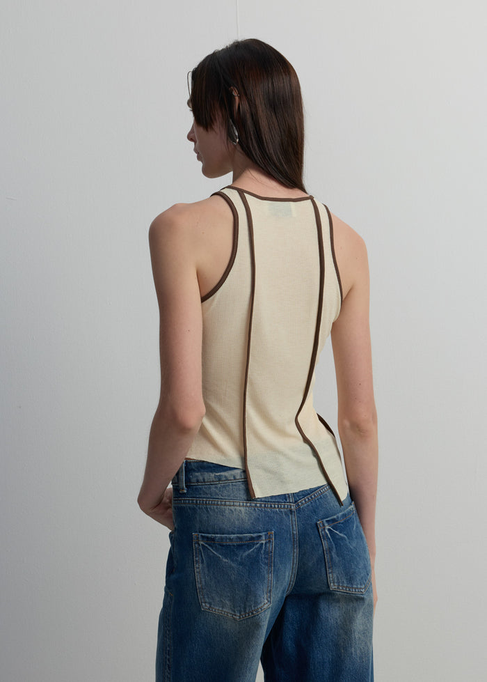 CONTRAST PIPING TANK TOP