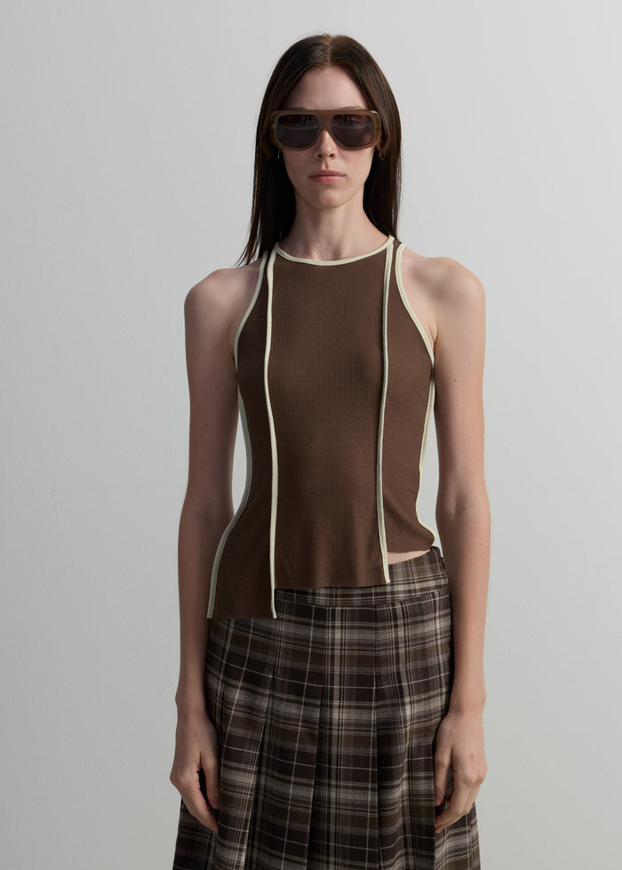 CONTRAST PIPING TANK TOP
