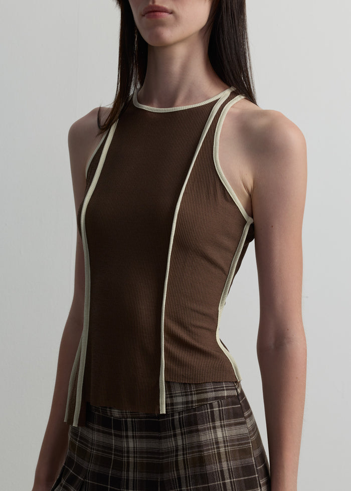 CONTRAST PIPING TANK TOP