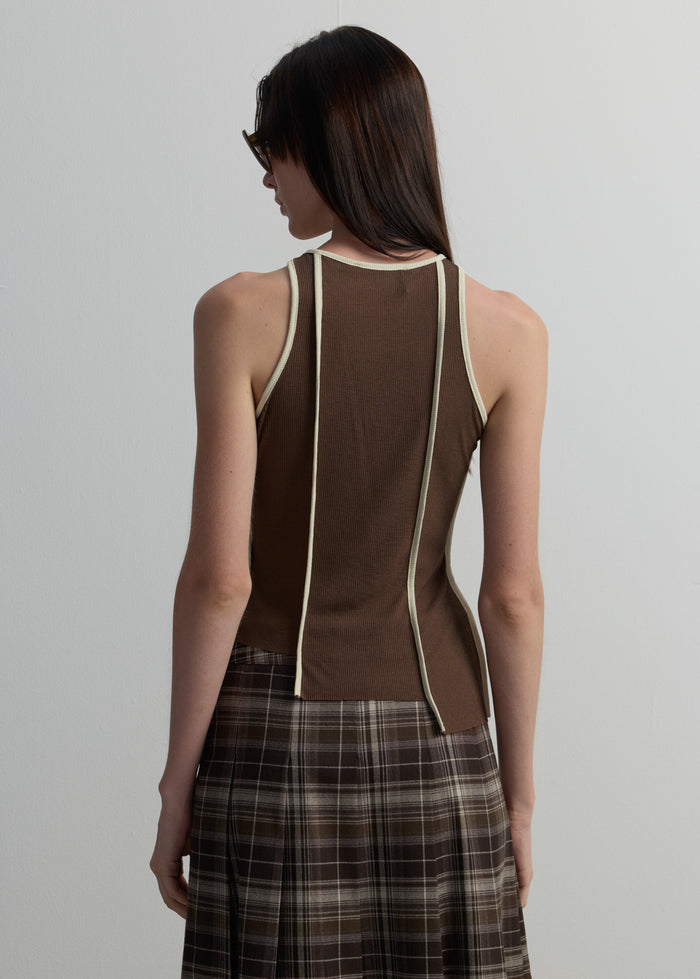CONTRAST PIPING TANK TOP