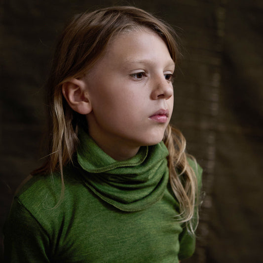 Coot Kids Snood - Merino Wool & Silk - Forest