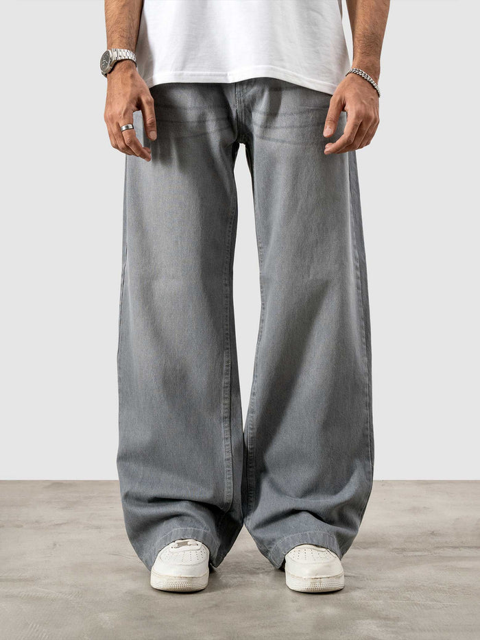 CORE denim dark stone baggy jeans male model full body front view Pakistan – GROOVY