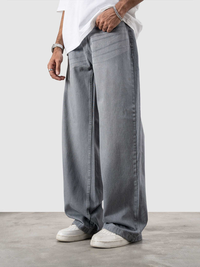 CORE denim dark stone baggy jeans male model side view full body Pakistan – GROOVY