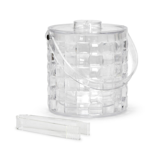 Cubed Acrylic Ice Bucket with Tongs - Findlay Rowe Designs