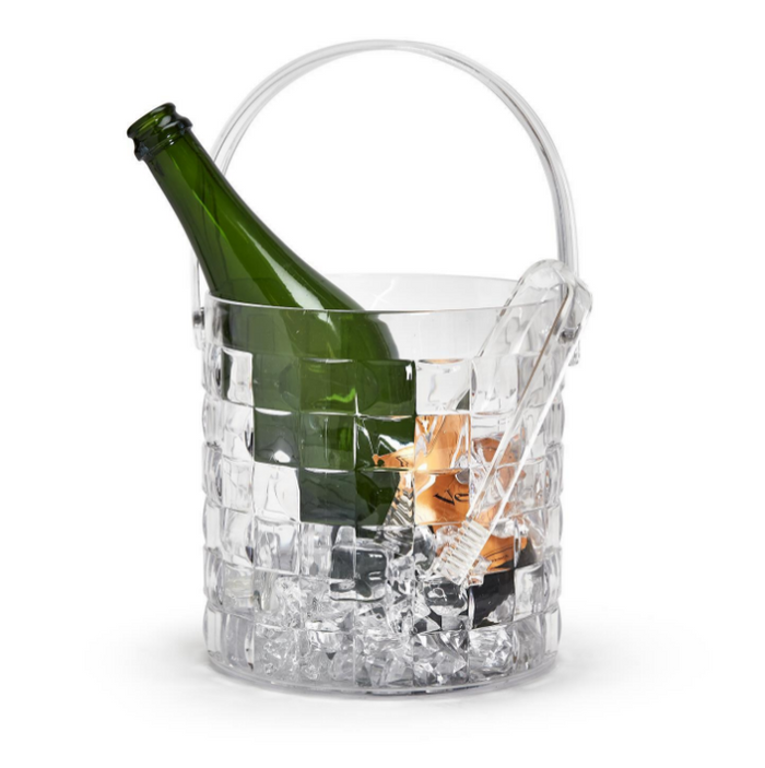 Cubed Acrylic Ice Bucket with Tongs - Findlay Rowe Designs