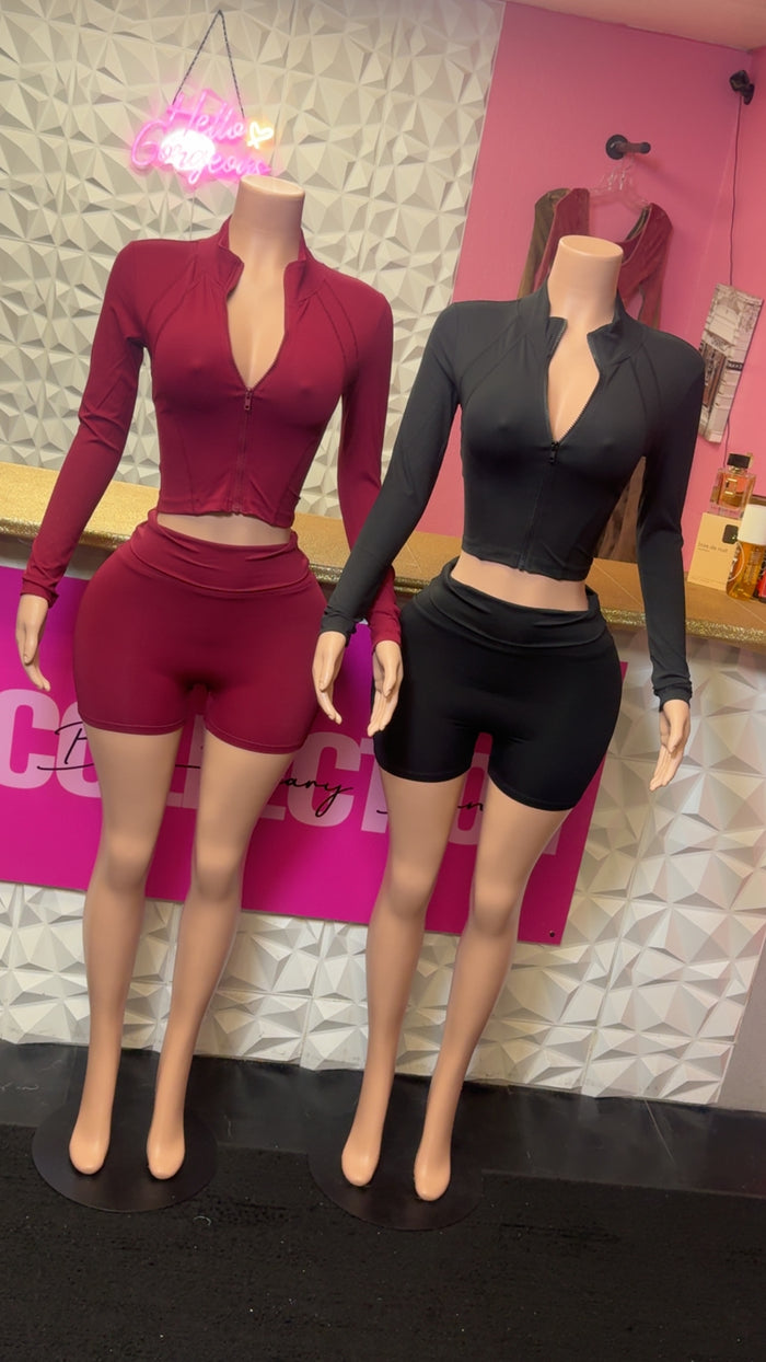 Curve Control Short Set ( Burgundy )