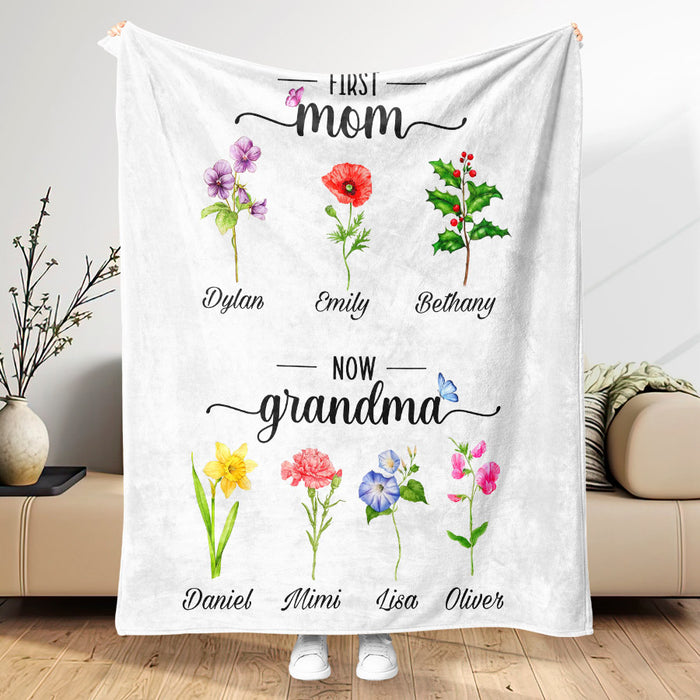 Custom Blanket for Grandma | First Mom Now Grandma Blanket