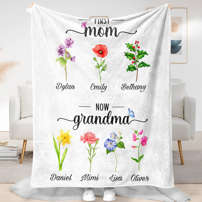 Custom Blanket for Grandma | First Mom Now Grandma Blanket