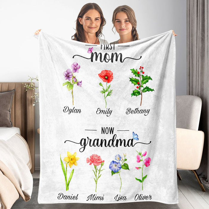 Custom Blanket for Grandma | First Mom Now Grandma Blanket
