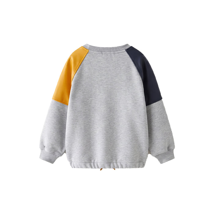 Custom Boys Sweatshirt - Contrast Raglan Cord-Hem - Personalized