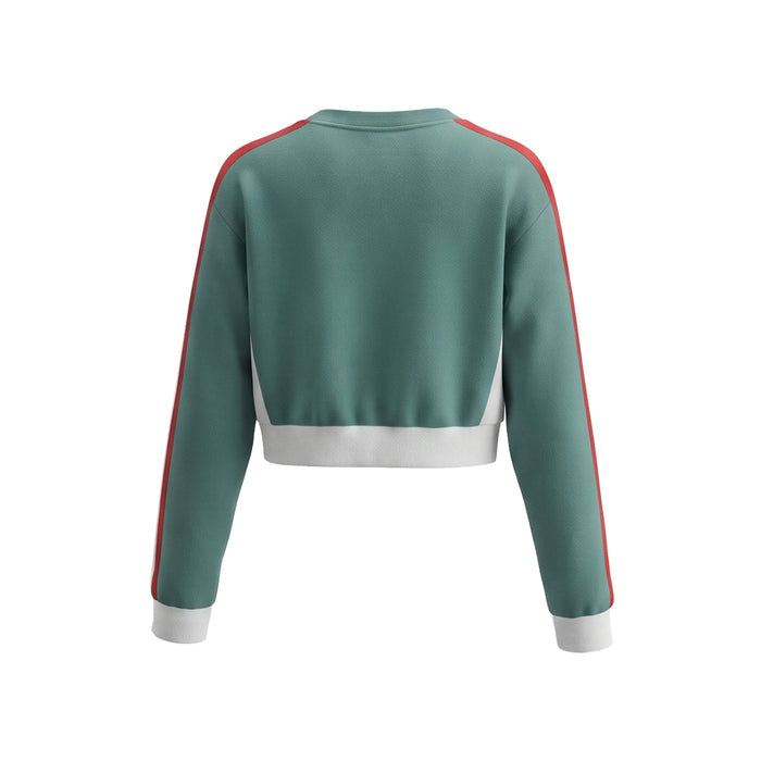 Custom Cropped Sweatshirt - Double Racing Stripe - Personalized