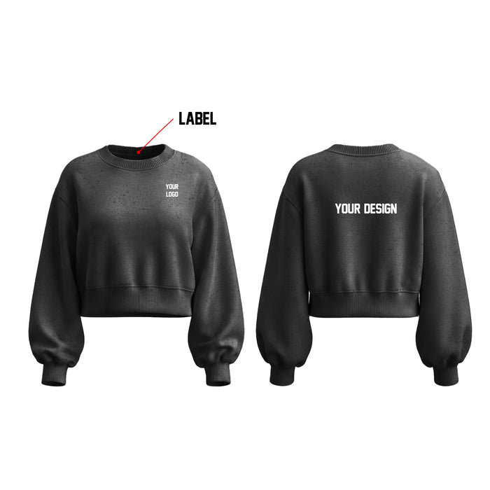 Custom Cropped Sweatshirt - Double Racing Stripe - Personalized