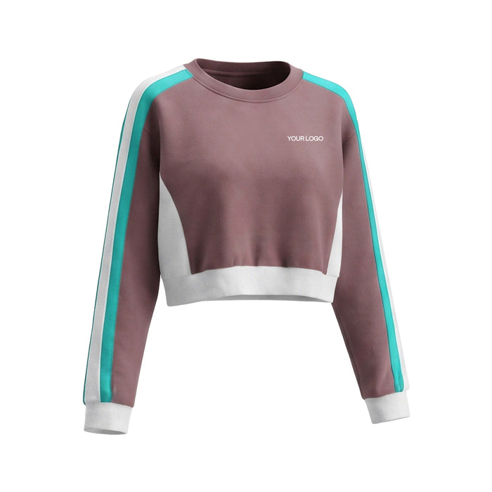 Custom Cropped Sweatshirt - Dual Racing Stripe - Personalized