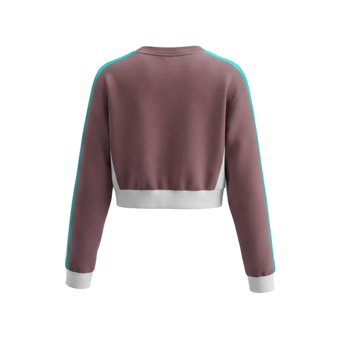 Custom Cropped Sweatshirt - Dual Racing Stripe - Personalized