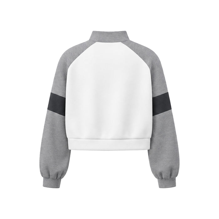 Custom Cropped Sweatshirt - Quarter Zip Raglan Band - Personalized