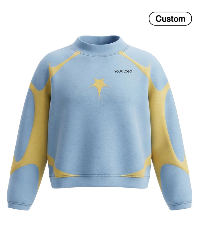 Custom Cropped  Sweatshirt - Starburst Graphic - Personalized