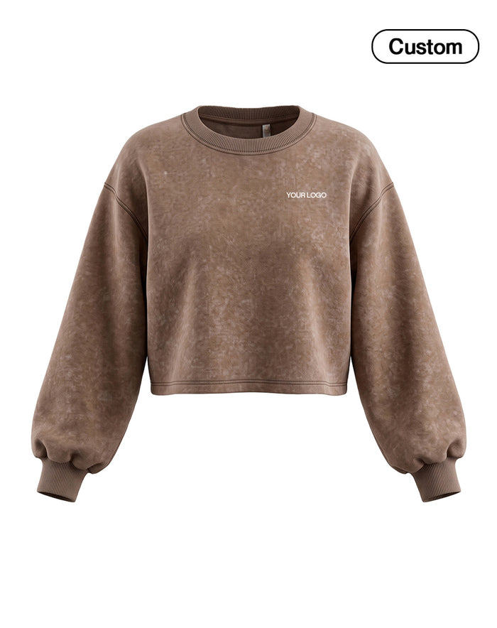 Custom Cropped Sweatshirt - Washed Finish - Personalized Top