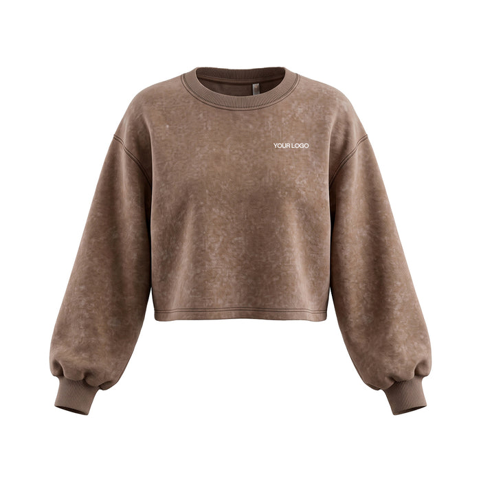 Custom Cropped Sweatshirt - Washed Finish - Personalized Top
