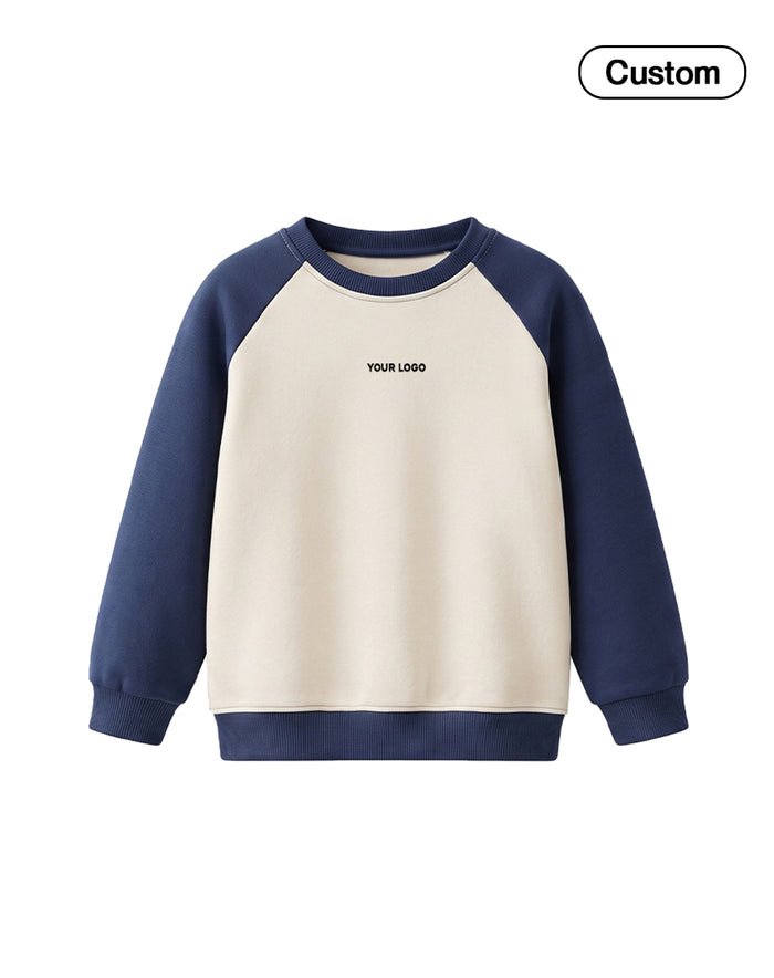 Custom Girls Sweatshirt - Colorblock Raglan Crewneck - Personalized
