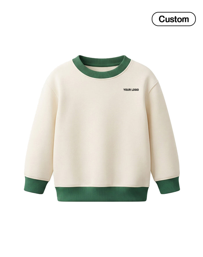 Custom Girls Sweatshirt - Contrast Rib Crewneck - Personalized Top