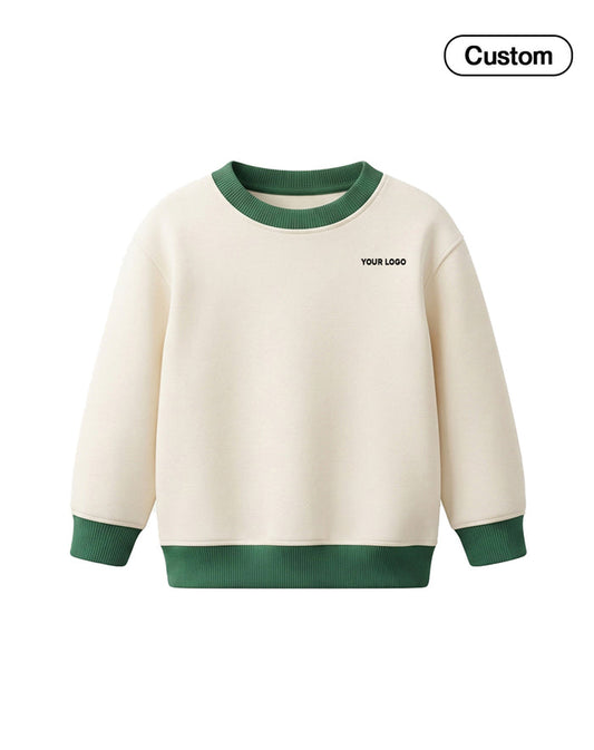 Custom Girls Sweatshirt - Contrast Rib Crewneck - Personalized Top