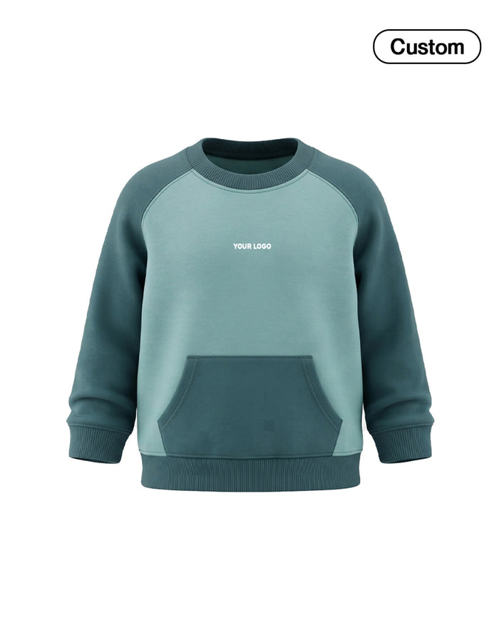 Custom Girls Sweatshirt - Kangaroo Pocket Raglan - Personalized Top