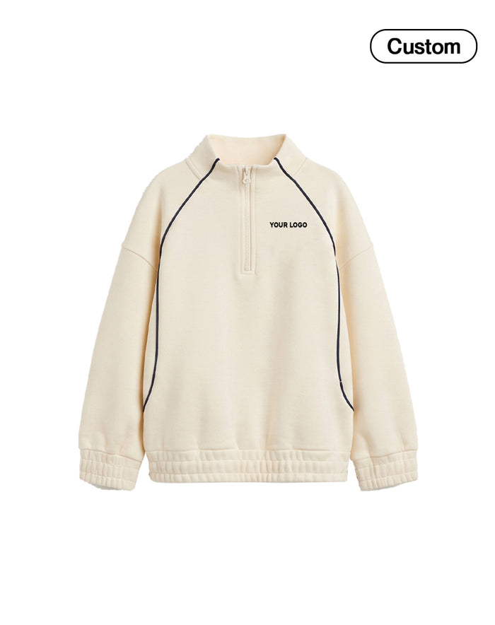 Custom Girls Sweatshirt - Quarter-Zip Cowl Neck - Personalized