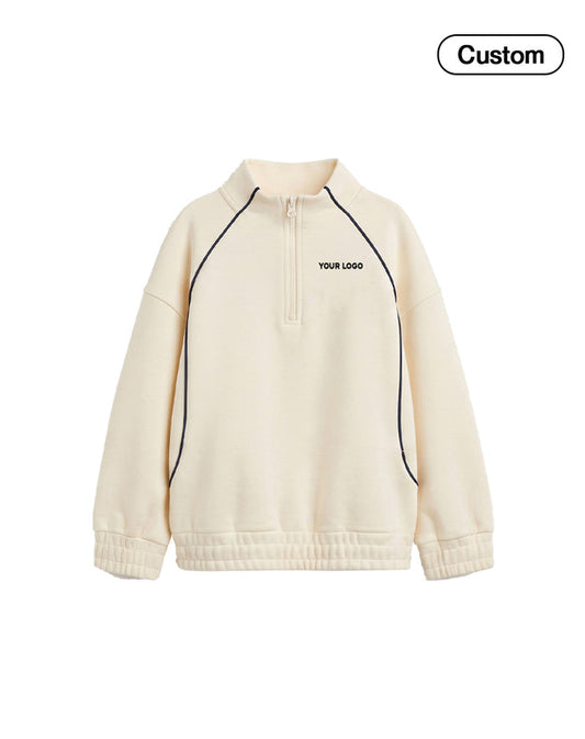 Custom Girls Sweatshirt - Quarter-Zip Cowl Neck - Personalized