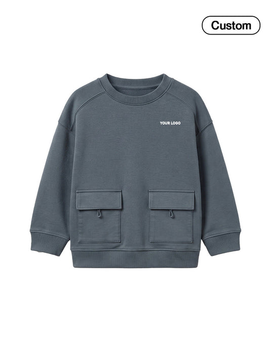 Custom Girls Sweatshirt - Utility Pocket Raglan - Personalized Top