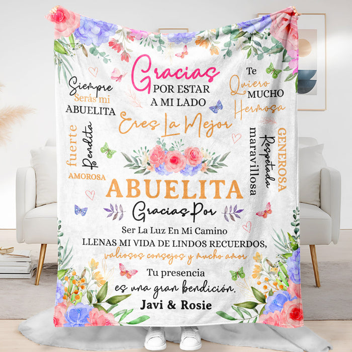Custom Grandma Blanket | Spanish Abuela Gift for Grandma