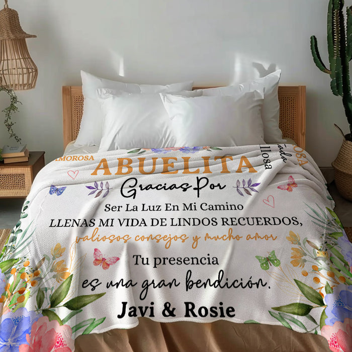 Custom Grandma Blanket | Spanish Abuela Gift for Grandma