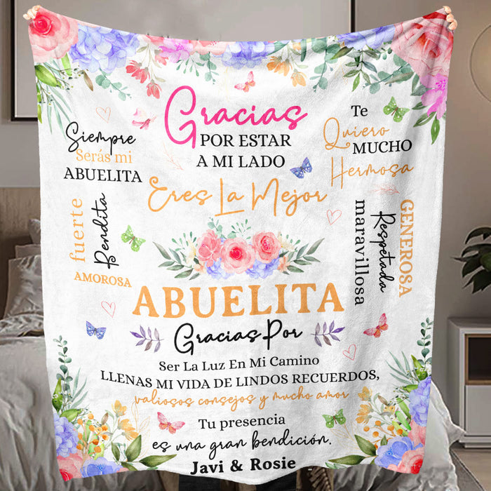 Custom Grandma Blanket | Spanish Abuela Gift for Grandma