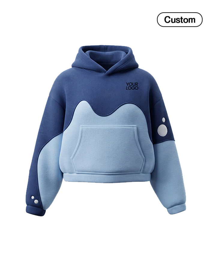 Custom Premium Hoodie - Fluid Wave Block Design - Personalized - UNISWIFT USA