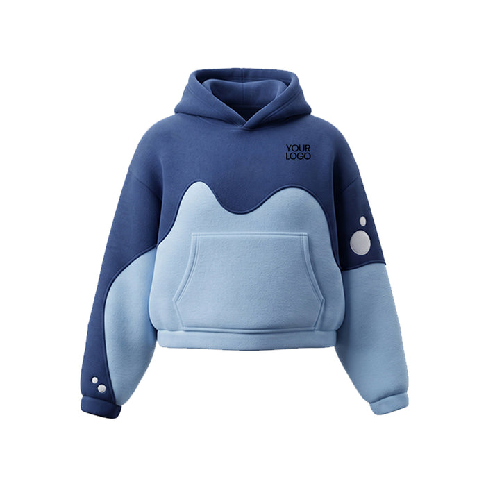 Custom Premium Hoodie - Fluid Wave Block Design - Personalized - UNISWIFT USA
