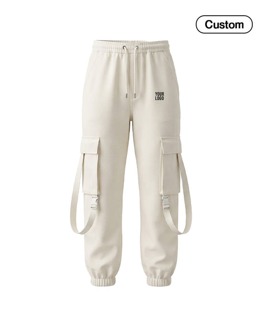 Custom Women Cargo Joggers - Utility Strap - Personalized