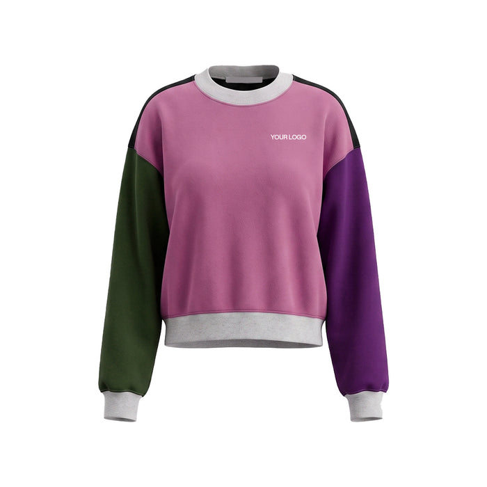 Custom Women Sweatshirt - Contrast Color Block - Personalized Top