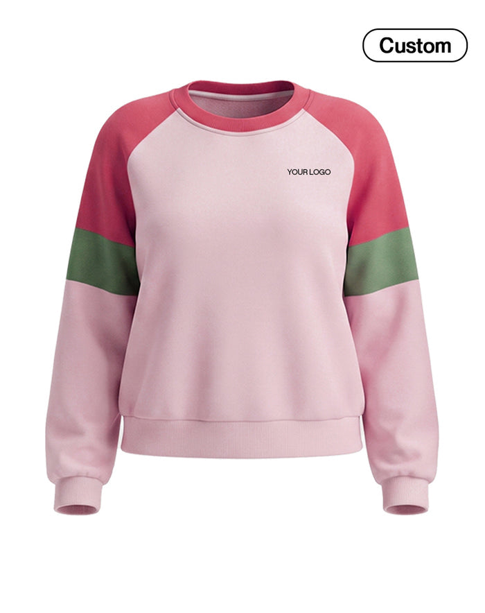 Custom Women Sweatshirt - Contrast Raglan Sleeves - Personalized