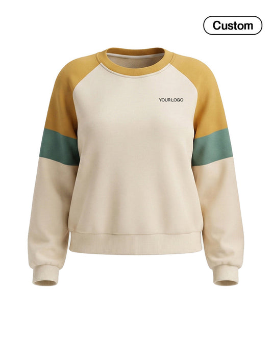 Custom Women Sweatshirt - Contrast Sleeve Raglan - Personalized