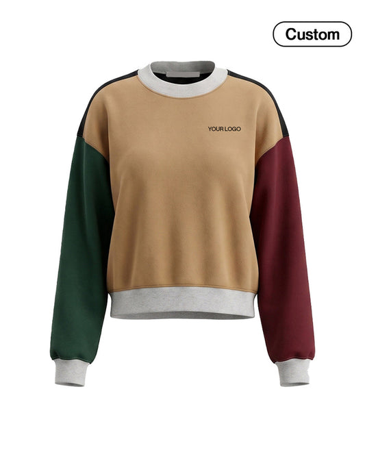 Custom Women Sweatshirt - Multi-Color Block - Personalized Top