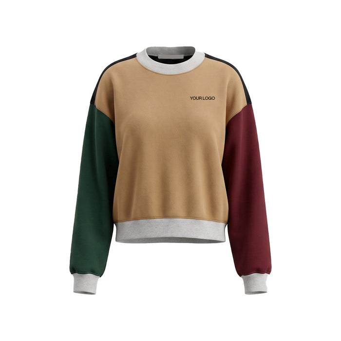 Custom Women Sweatshirt - Multi-Color Block - Personalized Top