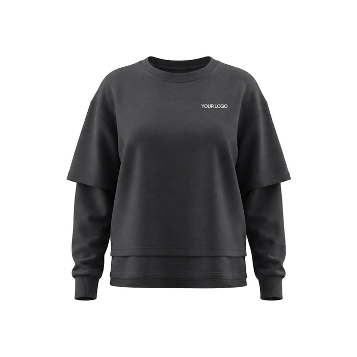 Custom Women Sweatshirt - Oversized Layered Look - Personalized Top